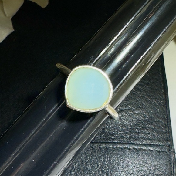Sterling Silver Light Blue Green Teardrop Gemstone Ring Solid 925 Sterling Silve - Picture 5 of 15